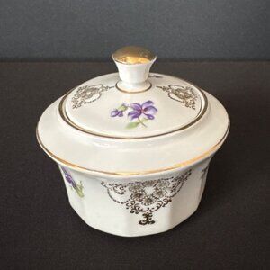 Winterling Bavaria Porcelain Sugar Bowl With Lid Tea Floral Gold Trim Germany